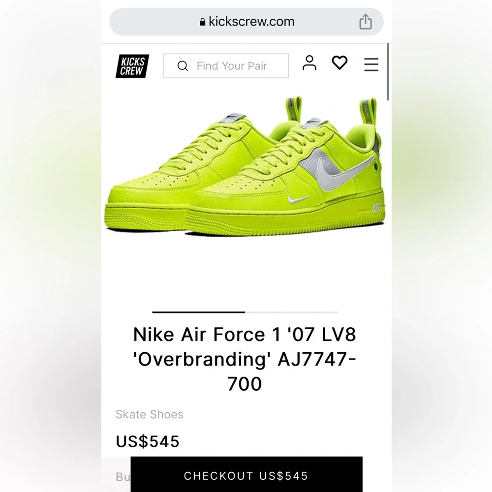 2018 Air Force 1 '07 LV8 'Overbranding' Limited Edition Highlighter yell… - Picture 4 of 14